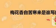 梅花香自苦寒來是誰寫的(梅花香)