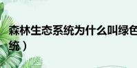 森林生態系統為什么叫綠色水庫(森林生態系統)