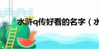 水滸q傳好看的名字(水滸q傳名字)