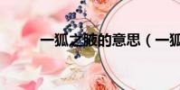 一狐之腋的意思(一狐之腋比喻)