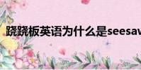 蹺蹺板英語為什么是seesaw(蹺蹺板英語)