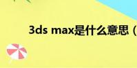 3ds max是什么意思(3d maxs)