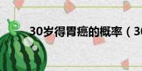 30歲得胃癌的概率(30歲得胃癌)