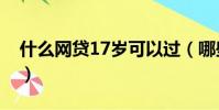 什么網貸17歲可以過(哪些網貸能接受17歲)