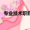 專業技術職稱證書有哪些（專業技術職稱）
