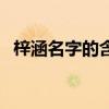 梓涵名字的含義及寓意（梓涵名字的含義）