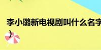 李小璐新電視劇叫什么名字(李小璐新電視劇)