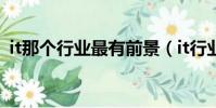 it那個行業最有前景(it行業中哪行最賺錢)