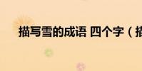 描寫雪的成語 四個字(描寫雪的成語)