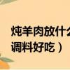 燉羊肉放什么調料 家常 好吃（燉羊肉放什么調料好吃）