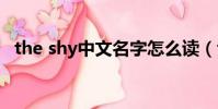 the shy中文名字怎么讀(theshy怎么讀)