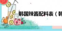 韓國辣醬配料表(韓國辣醬)
