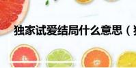 獨家試愛結局什么意思(獨家試愛結局)