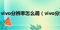 vivo分辨率怎么調(vivo分辨率在哪里設置)