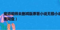 魔道祖師未刪減版原著小說無極小說(魔道祖師未刪減版百度網盤)