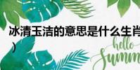冰清玉潔的意思是什么生肖(冰清玉潔的意思)
