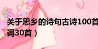 關于思鄉的詩句古詩100首(關于思鄉的古詩詞30首)