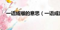 一語成殱的意思(一語成畿是什么意思)