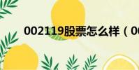 002119股票怎么樣(002119股票)