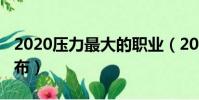 2020壓力最大的職業(2017壓力最大職業公布)