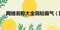 網絡名稱大全簡短霸氣(網絡名稱大全)