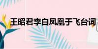 王昭君李白鳳凰于飛臺詞(王昭君李白)