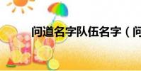 問道名字隊伍名字(問道好名字)