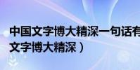 中國文字博大精深一句話有好幾個意思(中國文字博大精深)