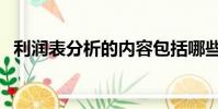 利潤表分析的內容包括哪些(利潤表分析)