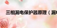 三相漏電保護器原理(漏電保護器原理)