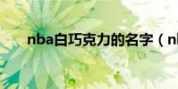 nba白巧克力的名字(nba白巧克力)