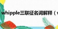 whipple三聯征名詞解釋(whipple三聯征)