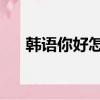 韓語你好怎么說中文諧音（韓語 你好）