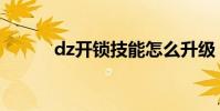 dz開鎖技能怎么升級(dz開鎖)