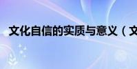 文化自信的實質與意義(文化自信的意義)
