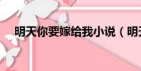 明天你要嫁給我小說(明天你要嫁給我)