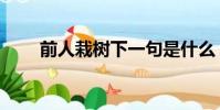 前人栽樹下一句是什么(前人栽樹)