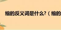 縮的反義詞是什么?(縮的反義詞是什么)
