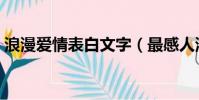 浪漫愛情表白文字(最感人浪漫愛情表白詞)