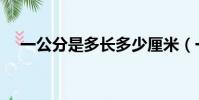 一公分是多長多少厘米(一公分是多長)