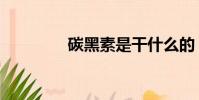 碳黑素是干什么的(碳黑)