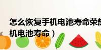 怎么恢復手機電池壽命榮耀9X(怎么恢復手機電池壽命)