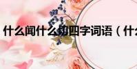 什么聞什么切四字詞語(什么聞什么切成語)