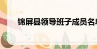 錦屏縣領導班子成員名單(錦屏縣)