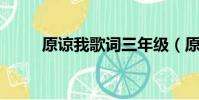 原諒我歌詞三年級(原諒我 歌詞)