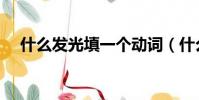 什么發光填一個動詞(什么發光填動詞)
