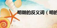 明朗的反義詞(明的反義詞)