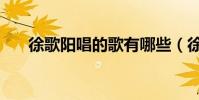 徐歌陽唱的歌有哪些(徐歌陽百度云)