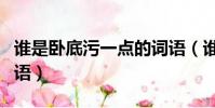 誰是臥底污一點的詞語(誰是臥底重口味污詞語)