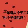 一年級大個子二年級小個子讀后感受（一年級大個子二年級小個子讀后感）